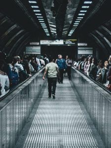 mobile and people in the underground