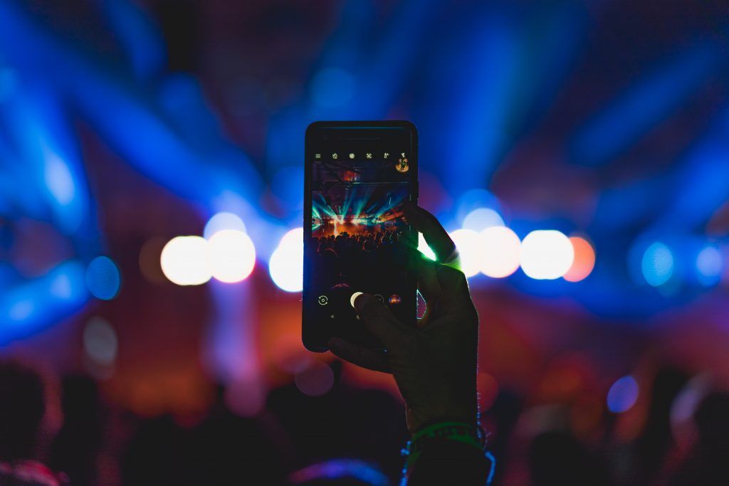 Mobile phone at a concert