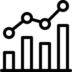 icon showing graph data increasing