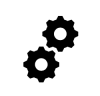black icon of cogs