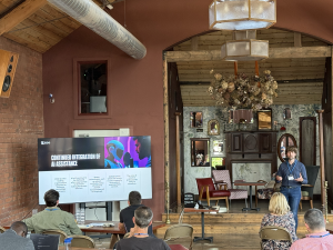 Duncan Payne presenting at DeeperThanBlue's Agentic AI Event in Sheffield, 18 June 2025