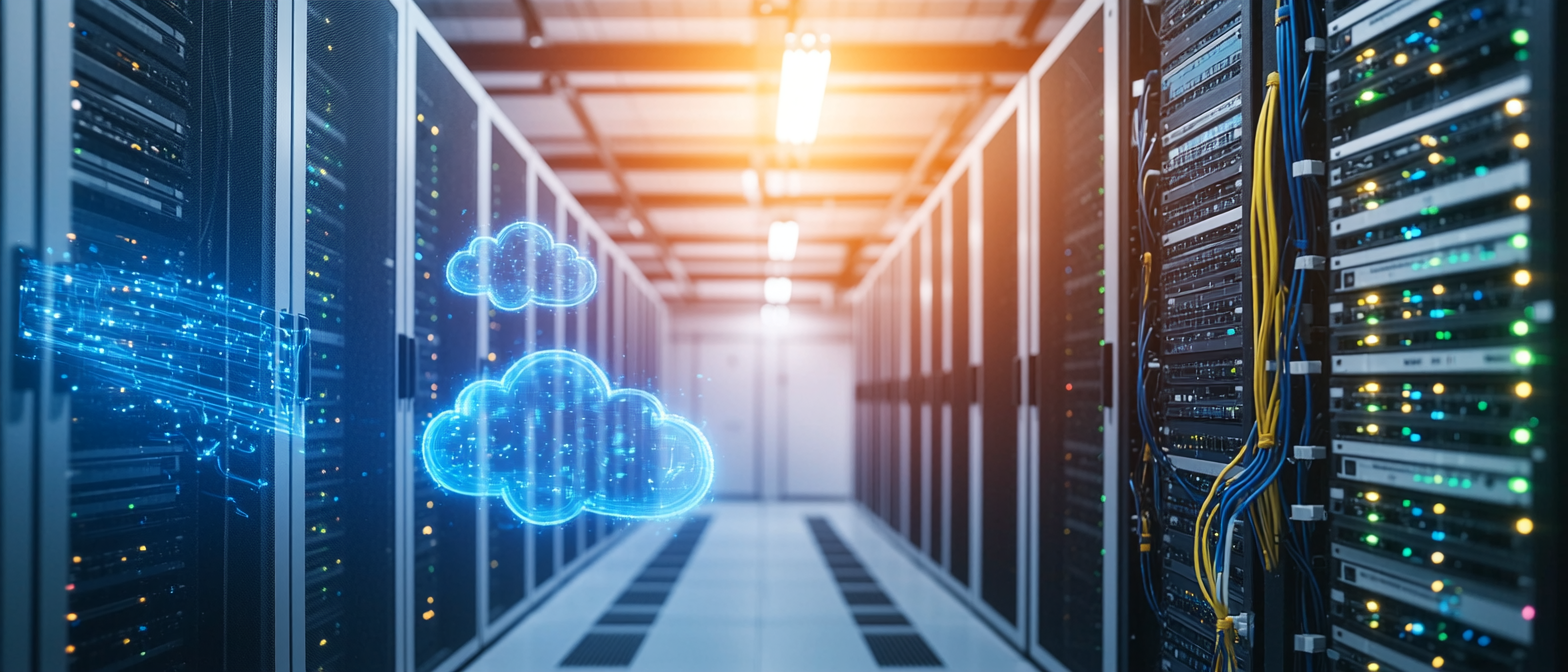 Cloud computing versus virtual machines. AI generated image.